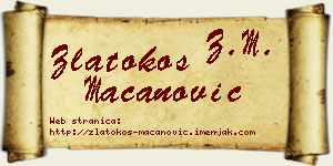 Zlatokos Macanović vizit kartica